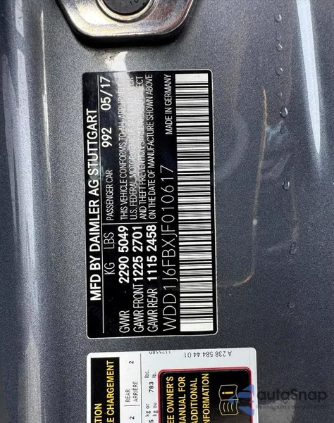 2018 Mercedes-Benz E 400 from USA, damaged, VIN WDD1J6FBXJF010617